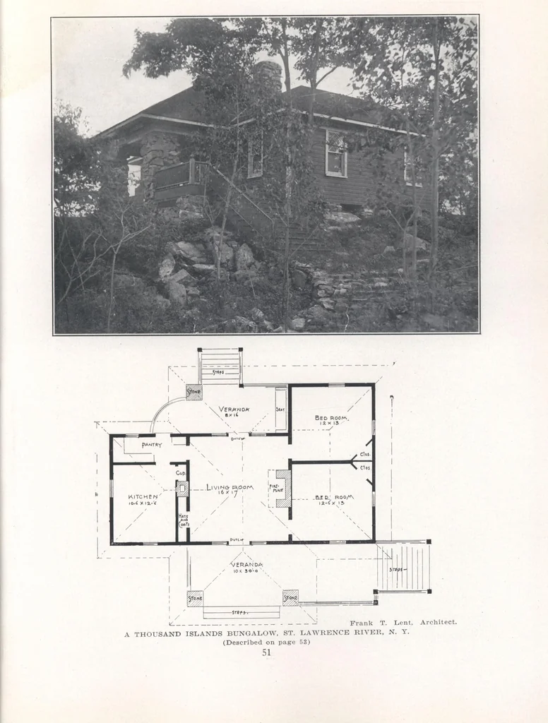An illustration from Bungalows, camps and mountain houses, 1915, leaf 54