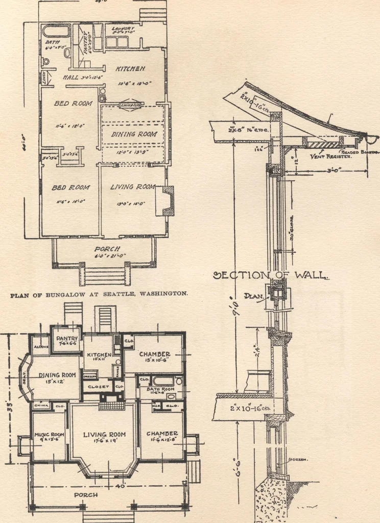 An illustration from Bungalows, camps and mountain houses, 1915, leaf 60