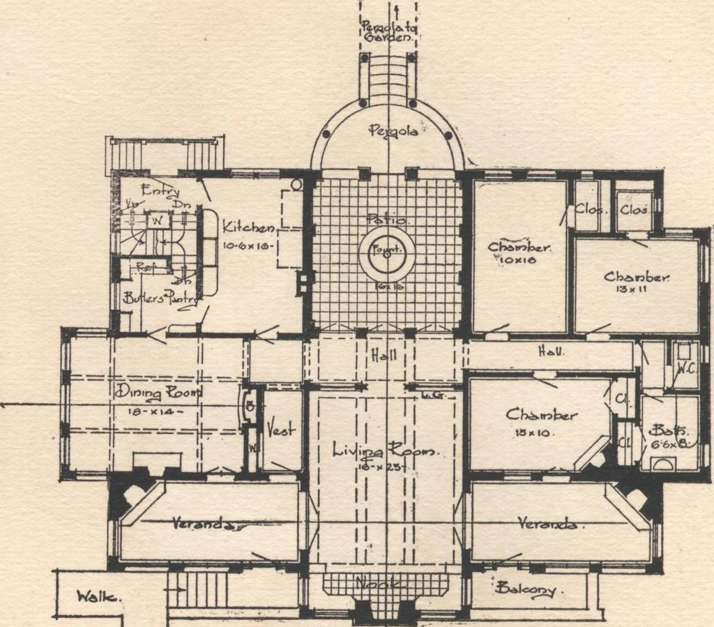 An illustration from Bungalows, camps and mountain houses, 1915, leaf 63