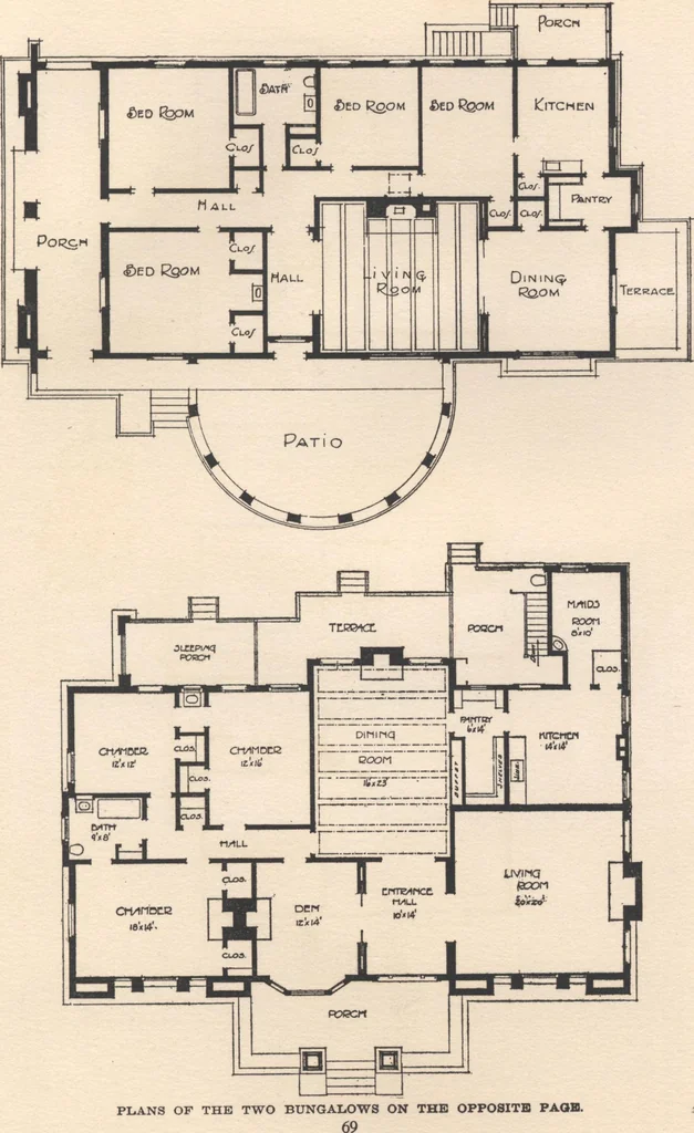 An illustration from Bungalows, camps and mountain houses, 1915, leaf 72