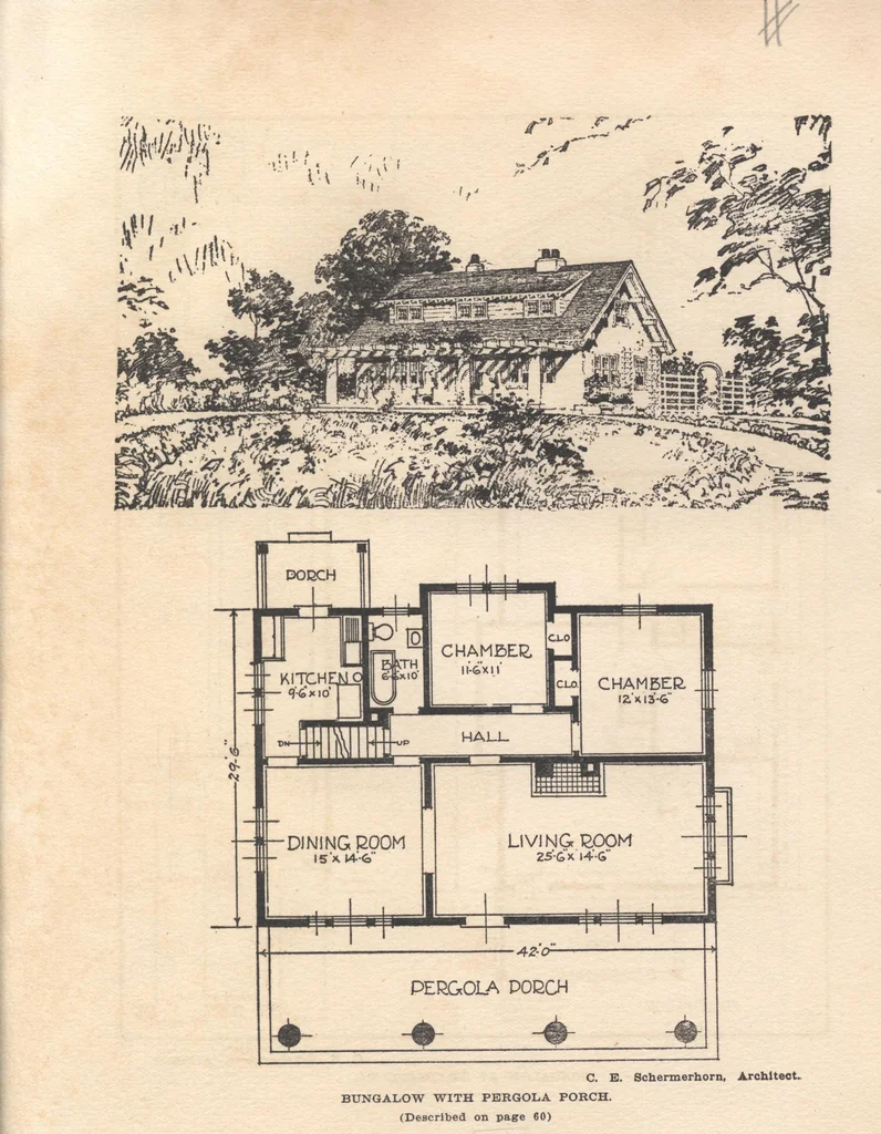 An illustration from Bungalows, camps and mountain houses, 1915, leaf 76