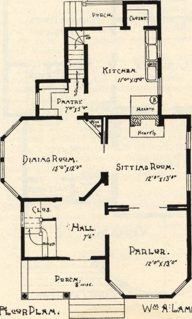 An illustration from Lambert's suburban architecture, 1894, leaf 74