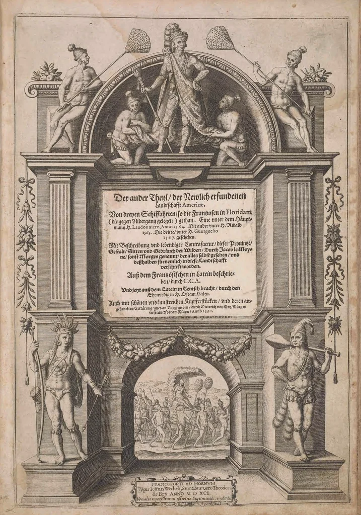 An illustration from Wunderbarliche, doch warhafftige Erklärung von der Gelegenheit vnd Sitten der Wilden in Virginia ..., 1590, leaf 117