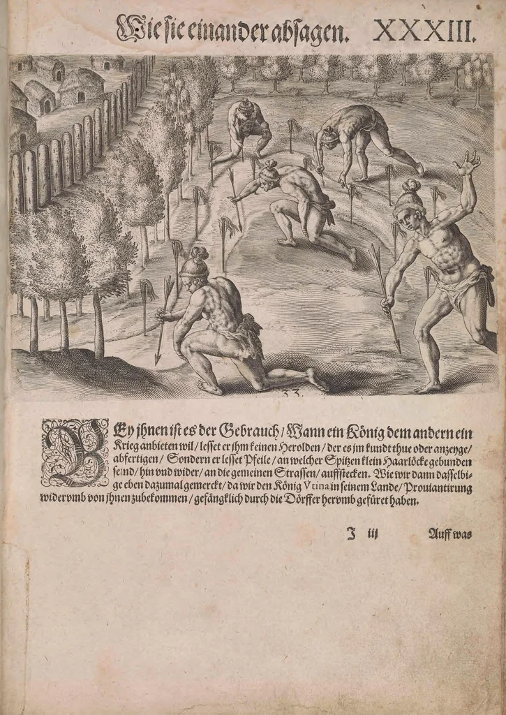 An illustration from Wunderbarliche, doch warhafftige Erklärung von der Gelegenheit vnd Sitten der Wilden in Virginia ..., 1590, leaf 239
