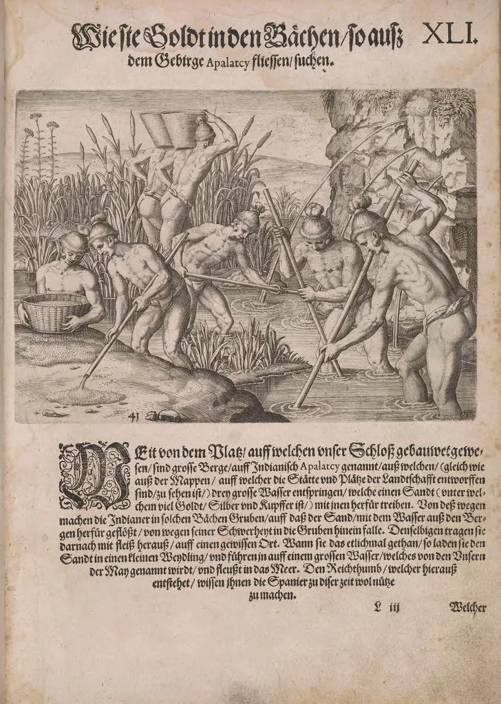 An illustration from Wunderbarliche, doch warhafftige Erklärung von der Gelegenheit vnd Sitten der Wilden in Virginia ..., 1590, leaf 255