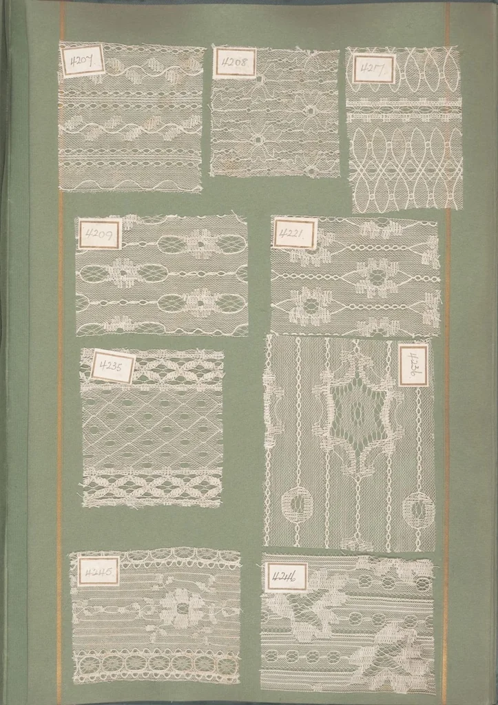 An illustration from Nets : Sample book of machine-made Nottingham lace / John L. Young Ltd., Manufacturers, 1925, leaf 36