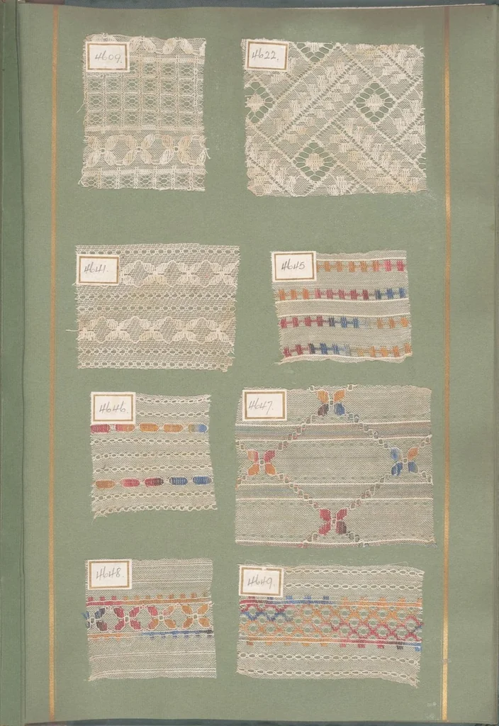 An illustration from Nets : Sample book of machine-made Nottingham lace / John L. Young Ltd., Manufacturers, 1925, leaf 46