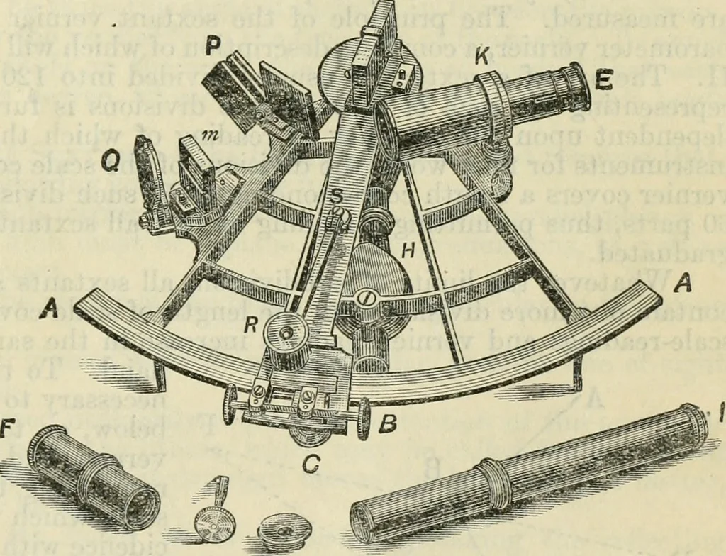 An illustration from American practical navigator: an epitome of navigation and nautical astronomy, 1914, leaf 98