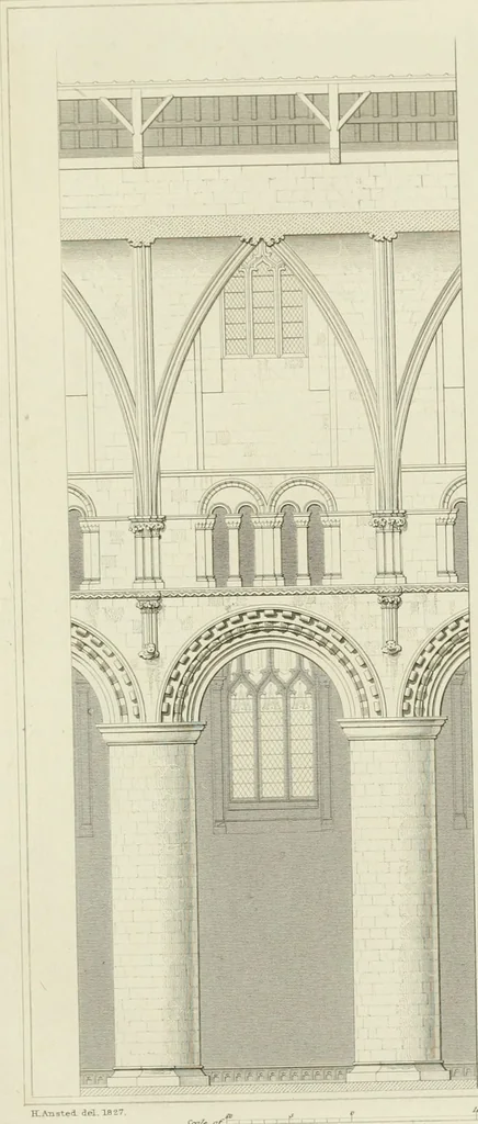 An illustration from The history and antiquities of the abbey and cathedral church of Gloucester : illustrated by a series of engravings of views, elevations, plans, and details of that edifice, with biographical anecdotes of eminent persons connected with the establishment, 1829, leaf 20