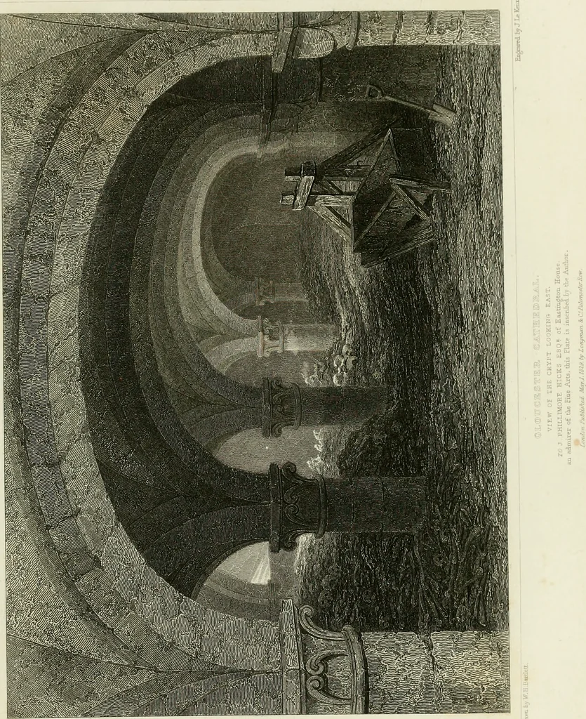 An illustration from The history and antiquities of the abbey and cathedral church of Gloucester : illustrated by a series of engravings of views, elevations, plans, and details of that edifice, with biographical anecdotes of eminent persons connected with the establishment, 1829, leaf 30
