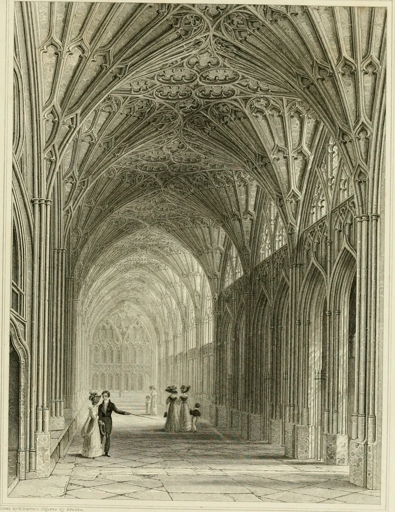 An illustration from The history and antiquities of the abbey and cathedral church of Gloucester : illustrated by a series of engravings of views, elevations, plans, and details of that edifice, with biographical anecdotes of eminent persons connected with the establishment, 1829, leaf 32