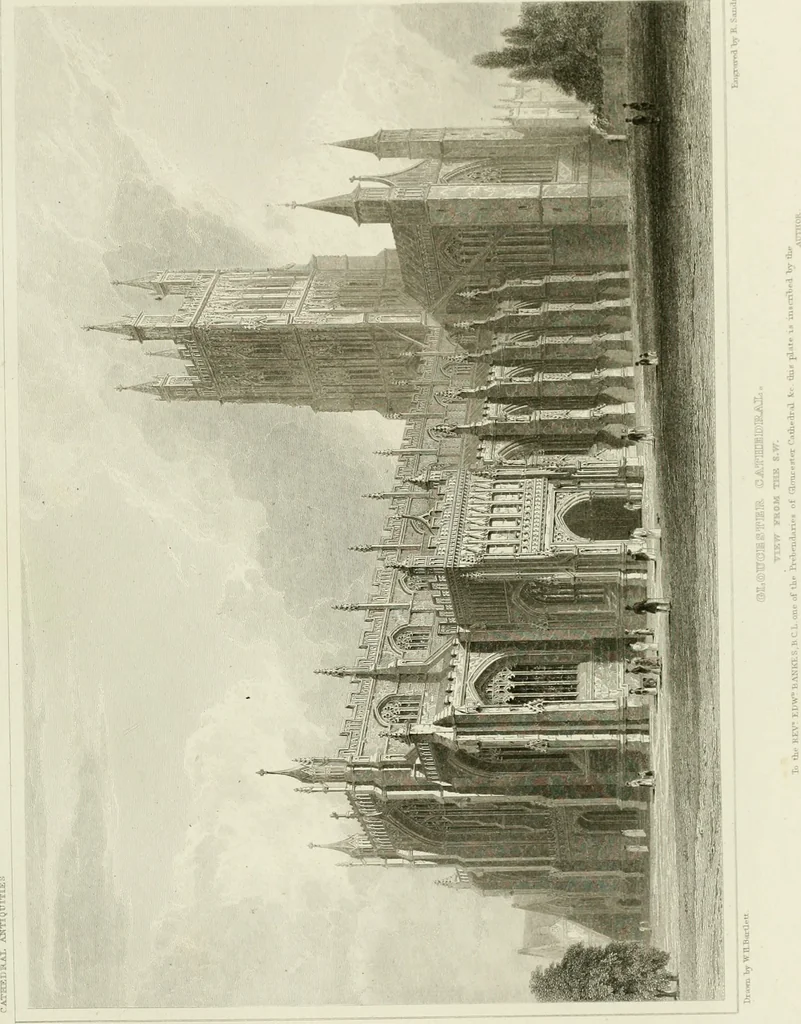 An illustration from The history and antiquities of the abbey and cathedral church of Gloucester : illustrated by a series of engravings of views, elevations, plans, and details of that edifice, with biographical anecdotes of eminent persons connected with the establishment, 1829, leaf 40