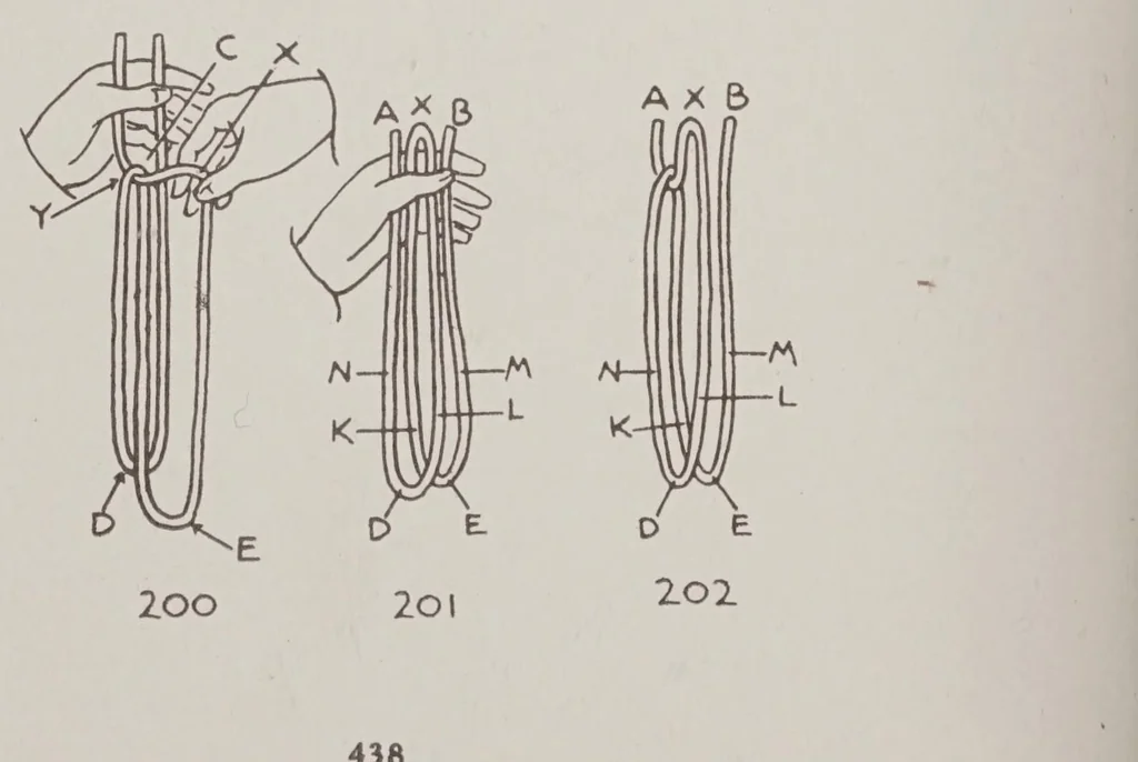 An illustration from Abbott's encyclopedia of rope tricks, 1900, leaf 444
