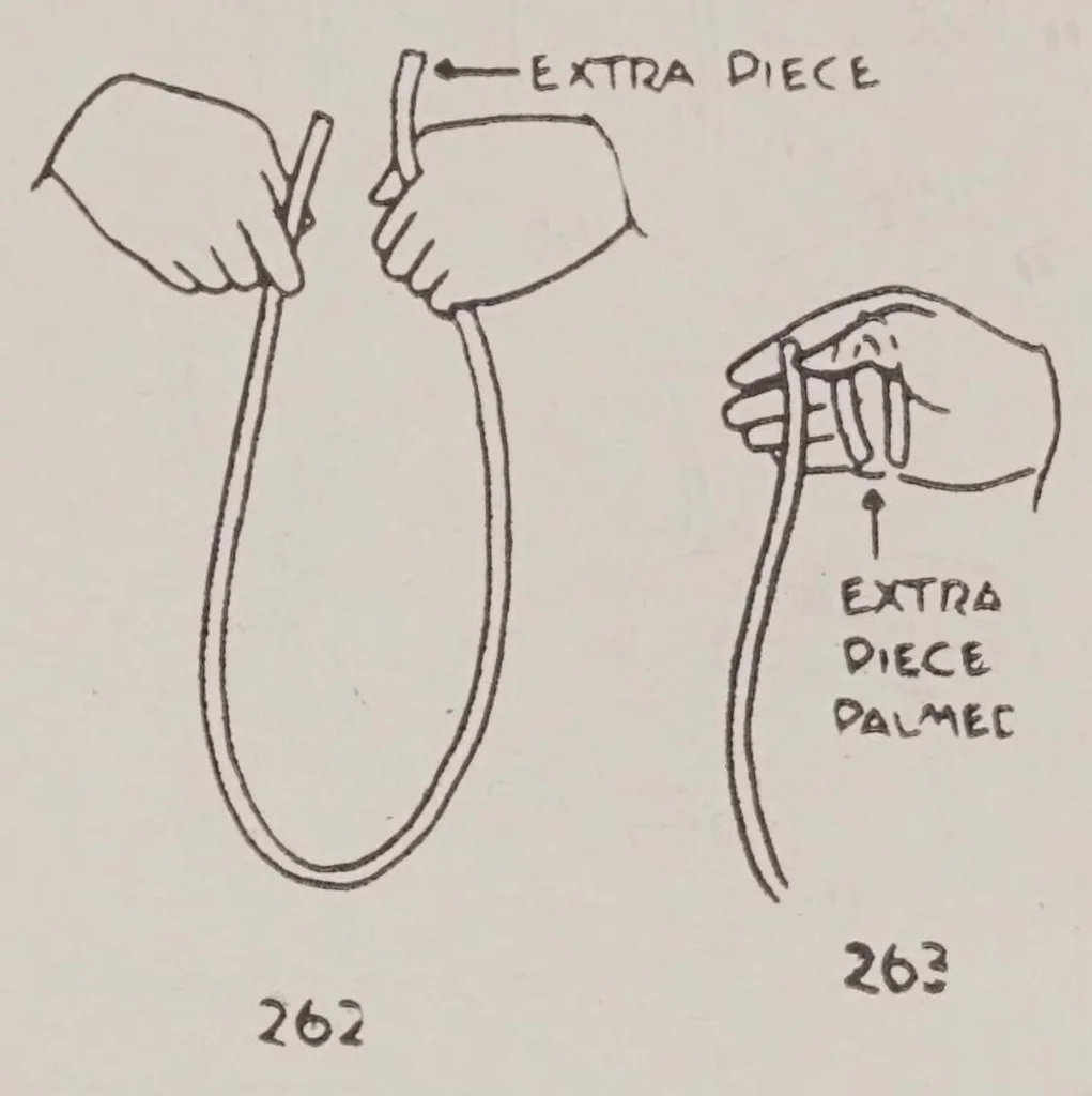 An illustration from Abbott's encyclopedia of rope tricks, 1900, leaf 455
