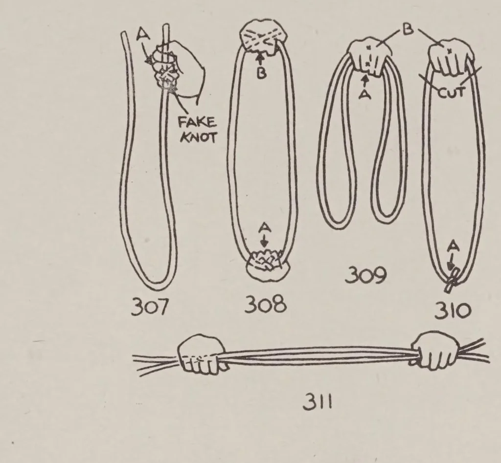 An illustration from Abbott's encyclopedia of rope tricks, 1900, leaf 467