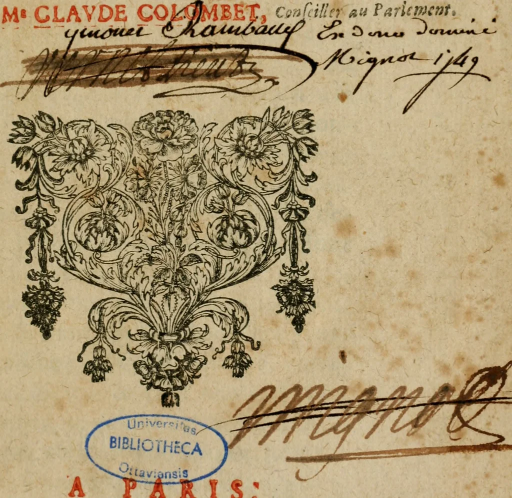 An illustration from Abbrégé de la jurisprudence romaine : avec son rapport à ce qui est de notre usage, 1653, leaf 4