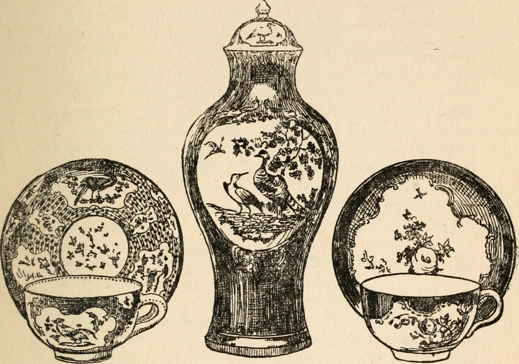 An illustration from The ABC of collecting old English china, giving short history of the English factories, and showing how to apply tests for unmarked china before 1800, 1908, leaf 54
