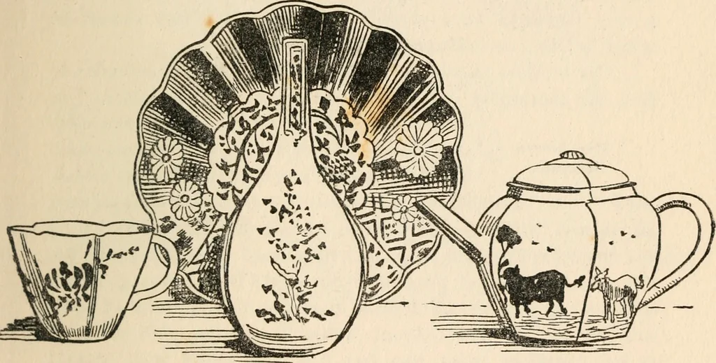 An illustration from The ABC of collecting old English china, giving short history of the English factories, and showing how to apply tests for unmarked china before 1800, 1908, leaf 72