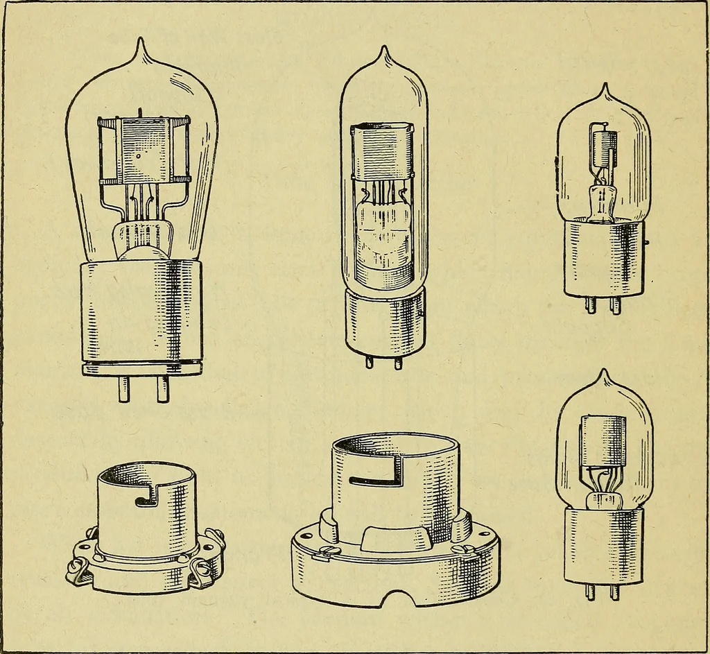 An illustration from The A B C of vacuum tubes in radio reception; an elementary and practical book on the theory and operation of vacuum tubes as detectors and amplifiers. Explains non-mathematically the fundamental principles upon which all vacuum tube circuits are based. Includes practical circuits and practical questions and answers. It is written especially for the beginner. All electrical and radio terms are fully explained, 1922, leaf 39