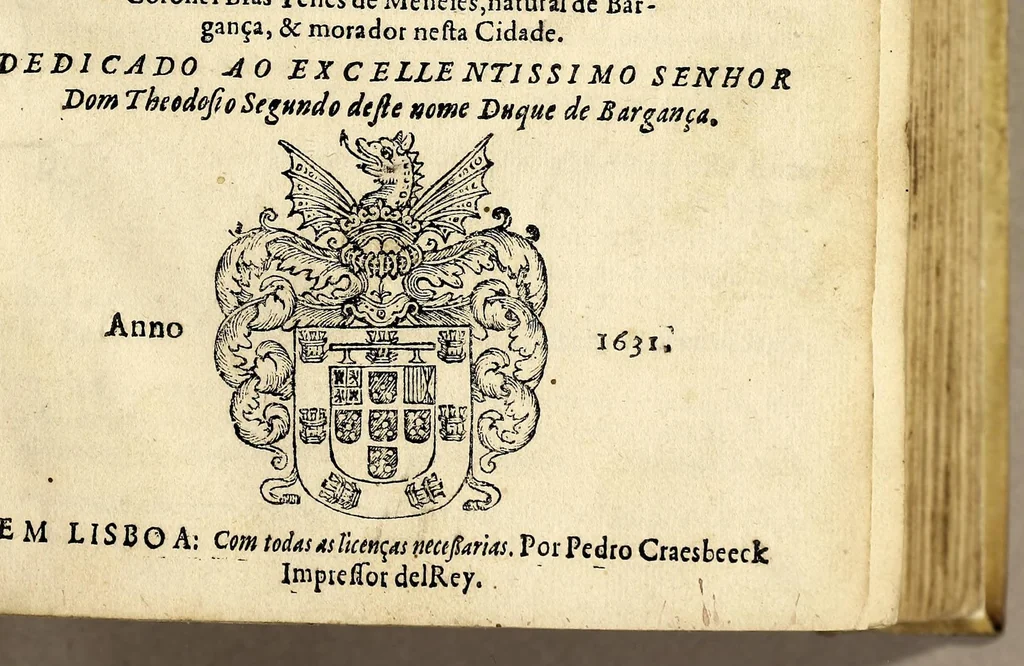 An illustration from Abecedario militar : do que o soldado deve fazer te chegar a ser capitaõ, & sargentomór: & pera cada hu[m] delles insolidum & todos juntos saberem a obrigaçaõ de seus cargos, & o modo que teraõ em formar companhias, batalhões, & esquadrões de menor, ou mayor numero de soldados, & como se desfaraõ, & se tirarà a raiz quadra pera os saber formar, & outras cousas curiosas que os affeiçoados a esta arte folgaraõ de saber. Diuidido em dous volumes., 1631, leaf 7