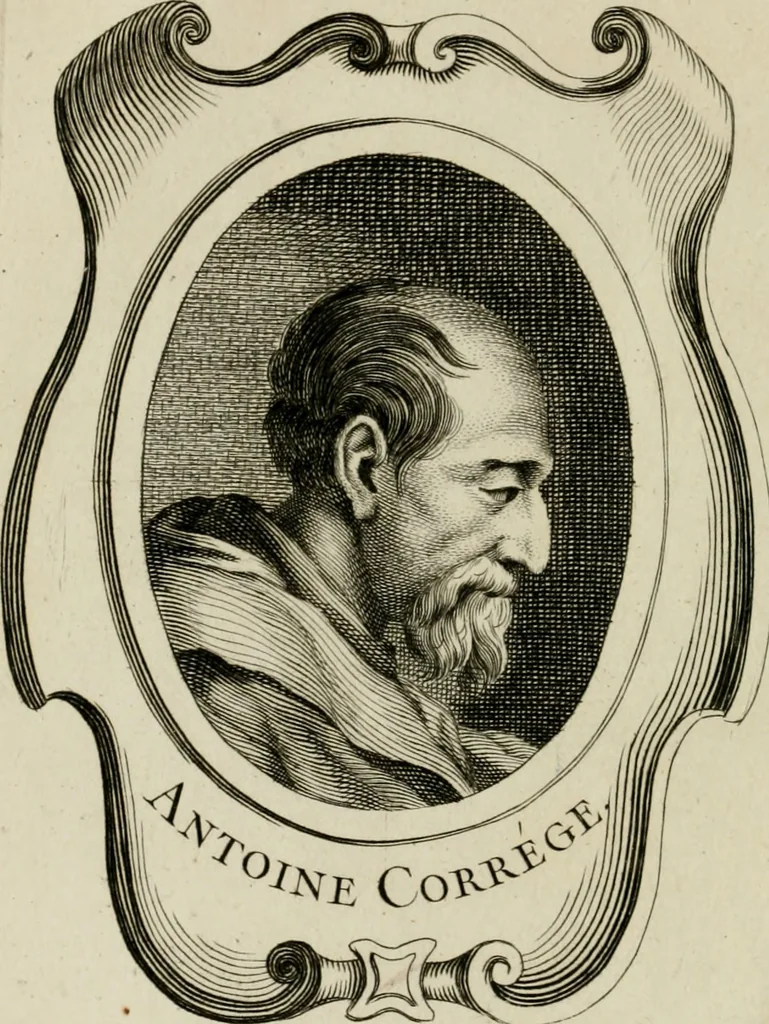 An illustration from Abrégé de la vie des plus fameux peintres, avec leurs portraits gravés en taille-douce, les indications de leurs principaux ouvrages, quelques réflexions sur leurs caractères, et la maniere de connoître les desseins et les tableaux des grands maîtres, 1762, leaf 13
