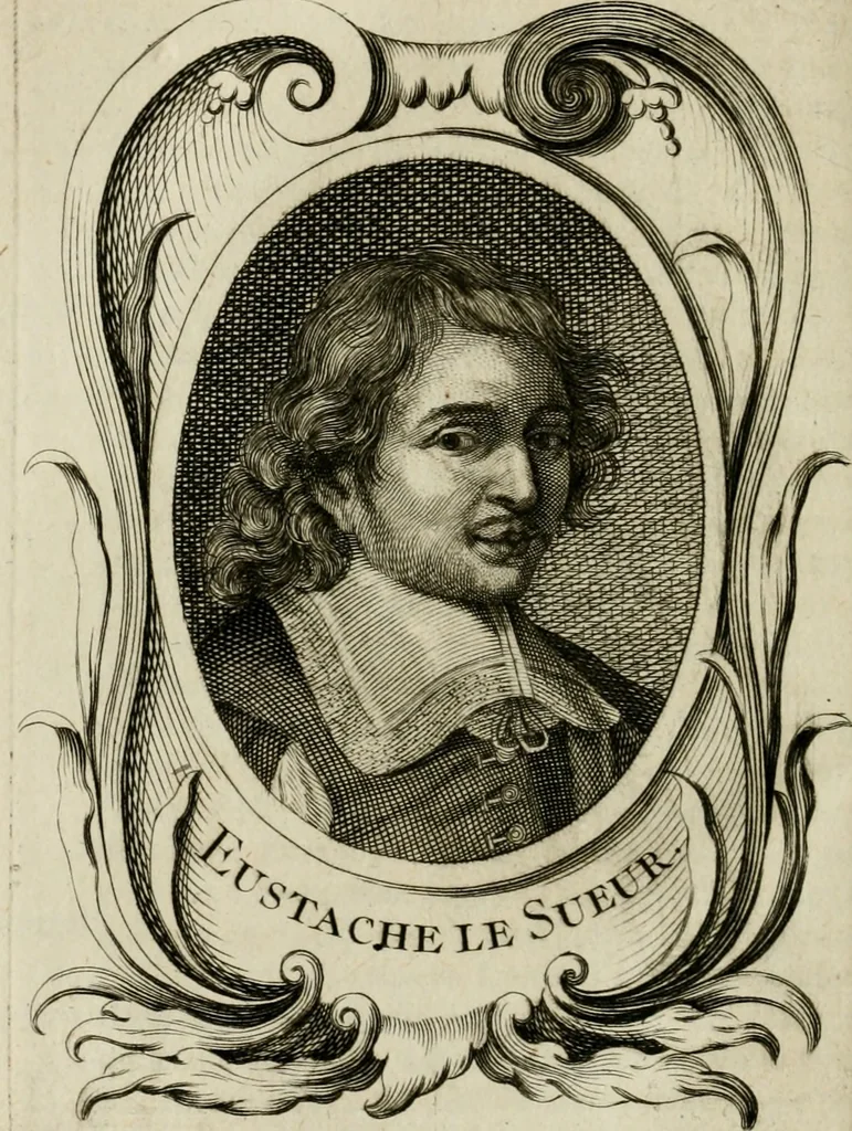 An illustration from Abrégé de la vie des plus fameux peintres, avec leurs portraits gravés en taille-douce, les indications de leurs principaux ouvrages, quelques réflexions sur leurs caractères, et la maniere de connoître les desseins et les tableaux des grands maîtres, 1762, leaf 153
