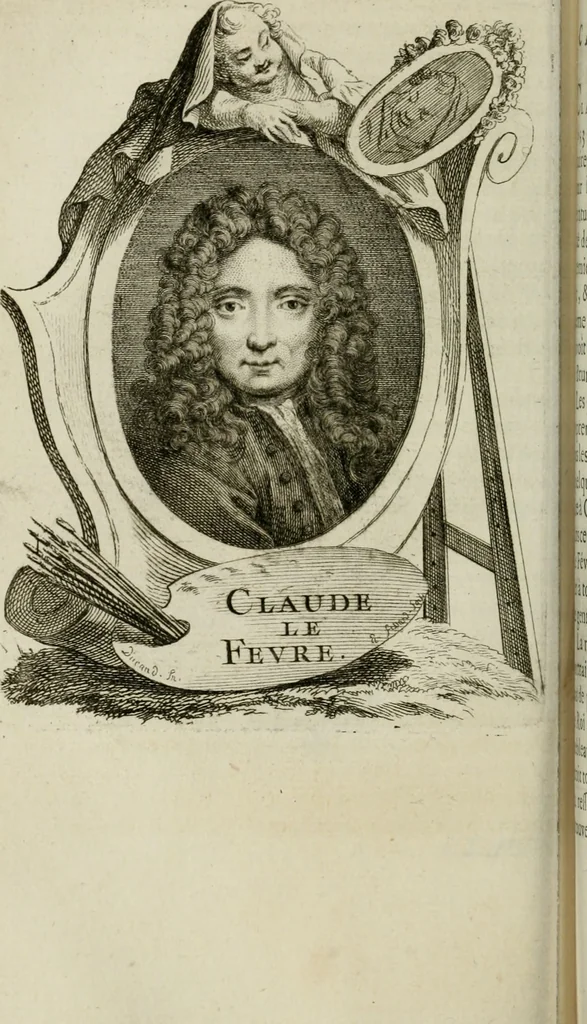An illustration from Abrégé de la vie des plus fameux peintres, avec leurs portraits gravés en taille-douce, les indications de leurs principaux ouvrages, quelques réflexions sur leurs caractères, et la maniere de connoître les desseins et les tableaux des grands maîtres, 1762, leaf 243
