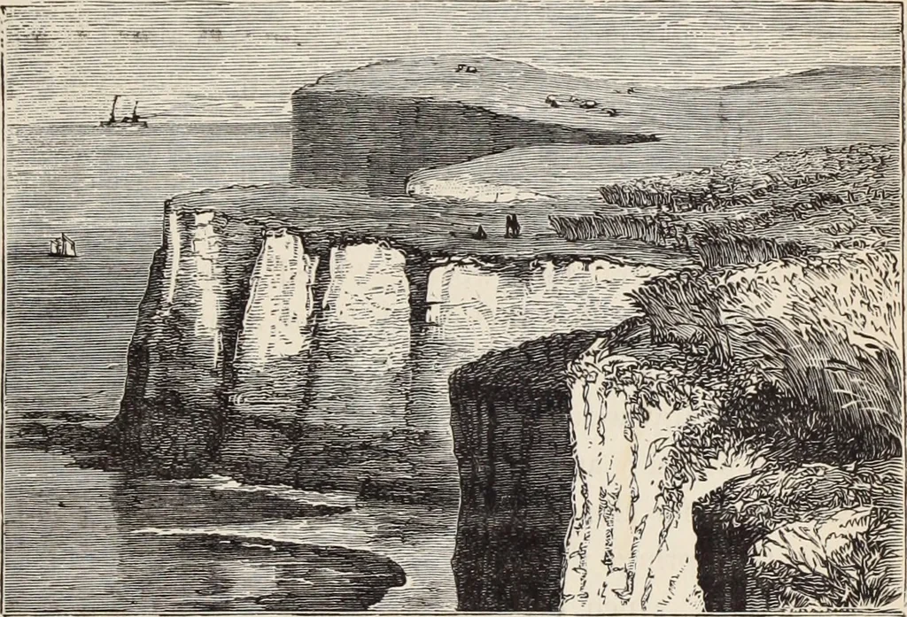 An illustration from Aboard the Mavis : it is told in this book how five boys and five girls cruise in the schooner "Mavis" about the east end of Long Island, and how, in, 1880, leaf 116