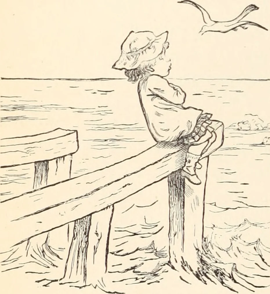 An illustration from Aboard the Mavis : it is told in this book how five boys and five girls cruise in the schooner "Mavis" about the east end of Long Island, and how, in, 1880, leaf 211