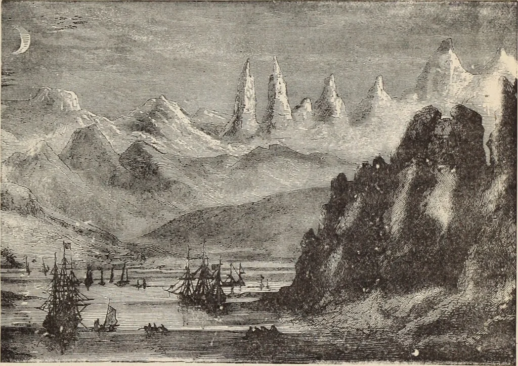 An illustration from Aboard the Mavis : it is told in this book how five boys and five girls cruise in the schooner "Mavis" about the east end of Long Island, and how, in, 1880, leaf 24