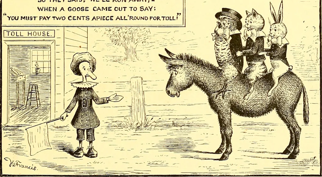 An illustration from [A book of cheerful cats and other animated animals, 1892, leaf 10