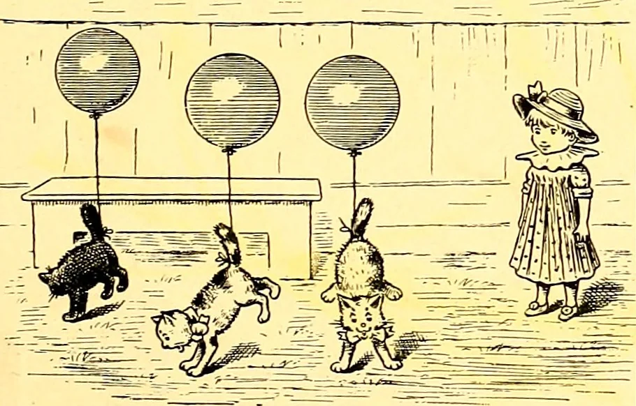An illustration from [A book of cheerful cats and other animated animals, 1892, leaf 14