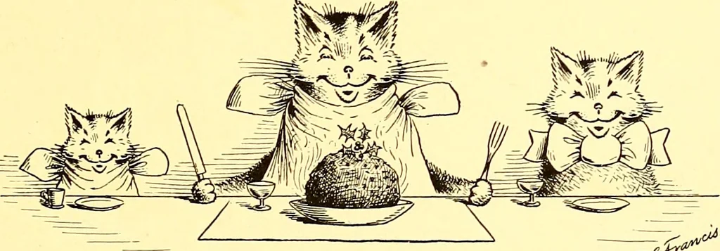 An illustration from [A book of cheerful cats and other animated animals, 1892, leaf 16