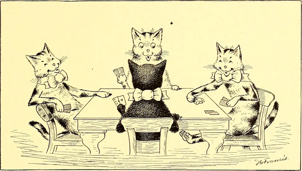 An illustration from [A book of cheerful cats and other animated animals, 1892, leaf 18