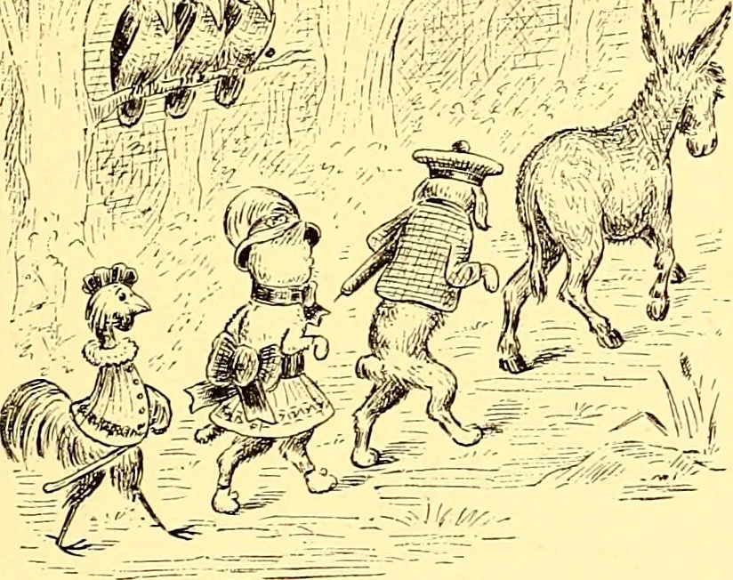 An illustration from [A book of cheerful cats and other animated animals, 1892, leaf 40