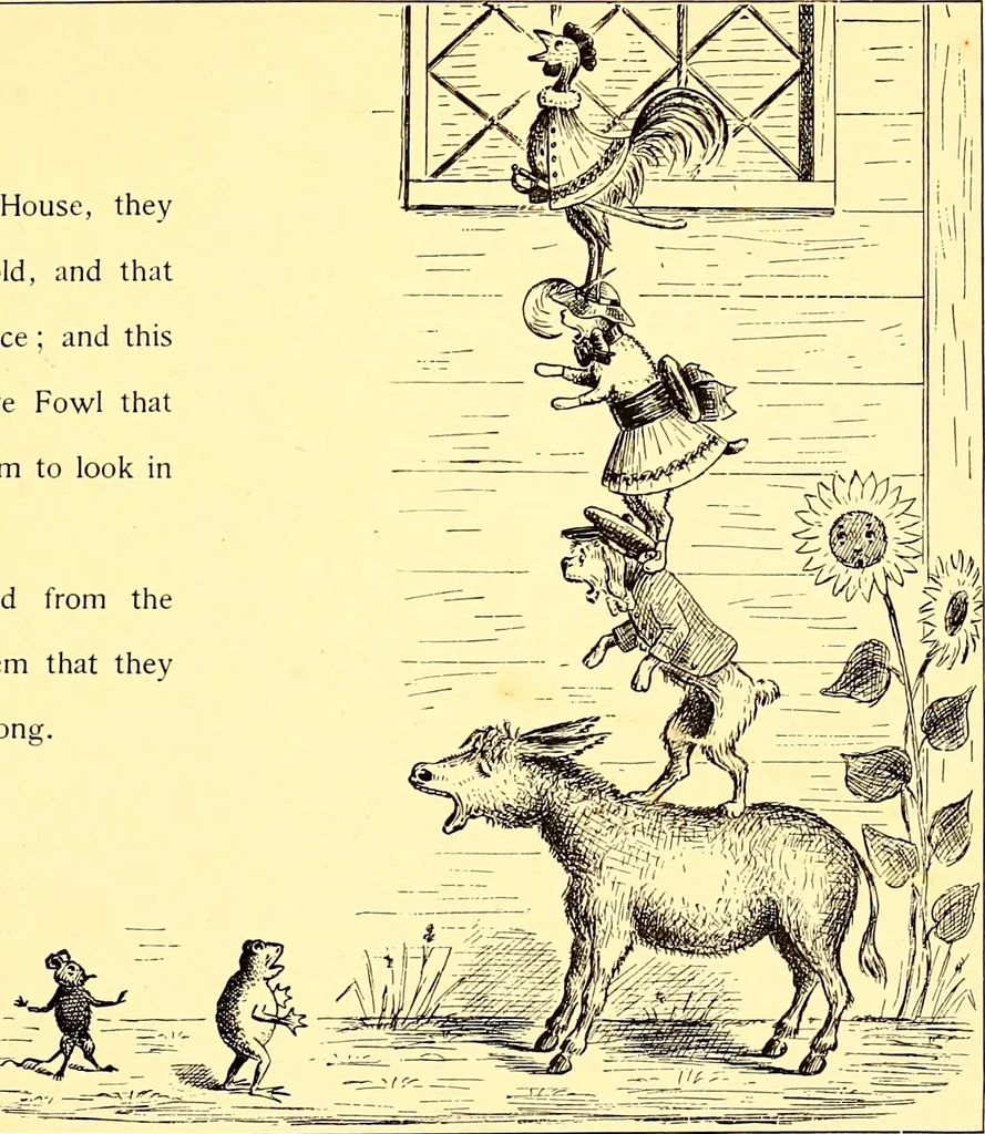 An illustration from [A book of cheerful cats and other animated animals, 1892, leaf 42