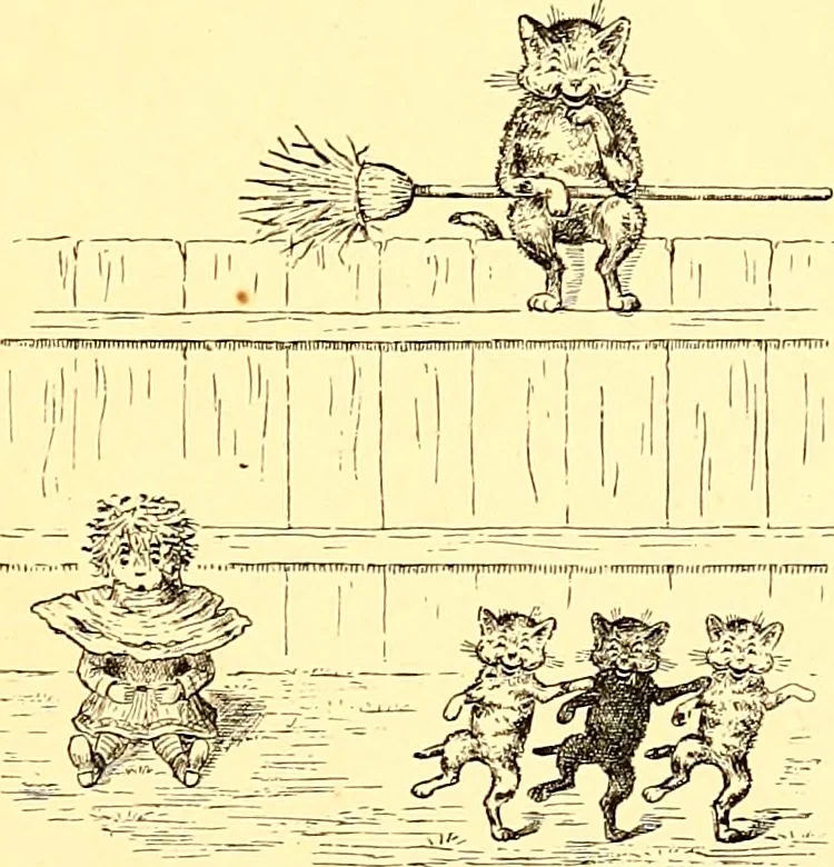 An illustration from [A book of cheerful cats and other animated animals, 1892, leaf 52