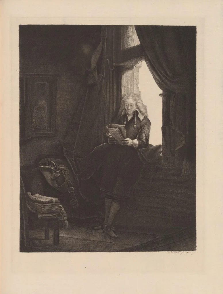 An illustration from About etching : Part I. Notes by Mr. Seymour Haden on a collection of etchings and engravings by the great masters, lent by him to the Fine Art Society to illustrate the subject of etching. Part II. An annotated catalogue of the examples exhibited of etchers and painter-engravers' work, 1879, leaf 39