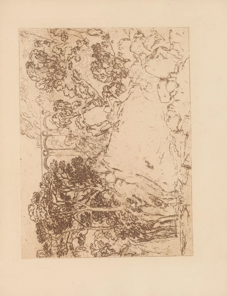 An illustration from About etching : Part I. Notes by Mr. Seymour Haden on a collection of etchings and engravings by the great masters, lent by him to the Fine Art Society to illustrate the subject of etching. Part II. An annotated catalogue of the examples exhibited of etchers and painter-engravers' work, 1879, leaf 95