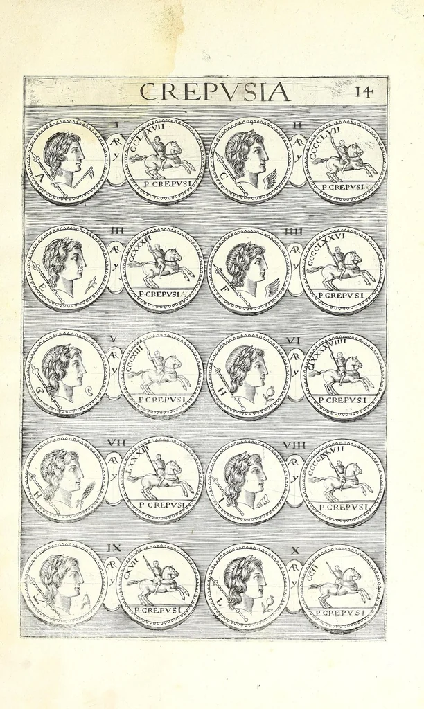 An illustration from Abrahami Gorlaei Antverpiani thesaurus numismatum Romanorum aureorum, argenteorum, aereorum ad familias eius urbis spectantium usque ad obitum Augusti : accessere eiusdem paralipomena seu typi numorum Romanorum quos a Fulvio Ursino partim non editos omnino partim non ita editos idem possidet, 1609, leaf 137