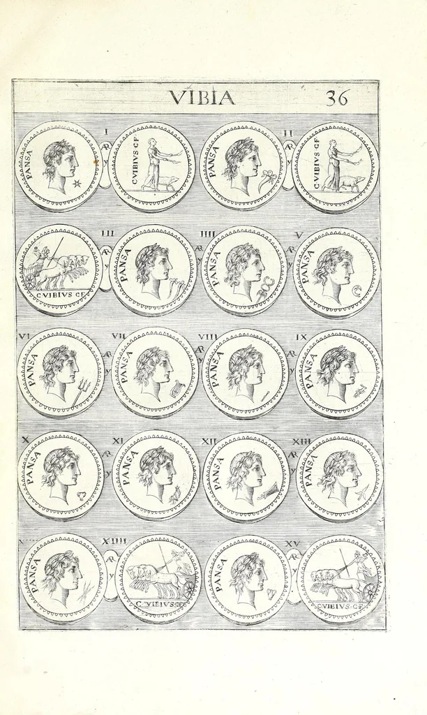 An illustration from Abrahami Gorlaei Antverpiani thesaurus numismatum Romanorum aureorum, argenteorum, aereorum ad familias eius urbis spectantium usque ad obitum Augusti : accessere eiusdem paralipomena seu typi numorum Romanorum quos a Fulvio Ursino partim non editos omnino partim non ita editos idem possidet, 1609, leaf 181