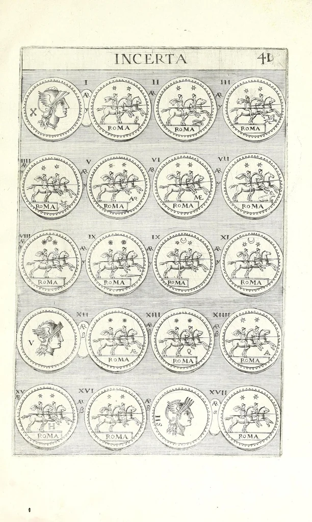 An illustration from Abrahami Gorlaei Antverpiani thesaurus numismatum Romanorum aureorum, argenteorum, aereorum ad familias eius urbis spectantium usque ad obitum Augusti : accessere eiusdem paralipomena seu typi numorum Romanorum quos a Fulvio Ursino partim non editos omnino partim non ita editos idem possidet, 1609, leaf 191