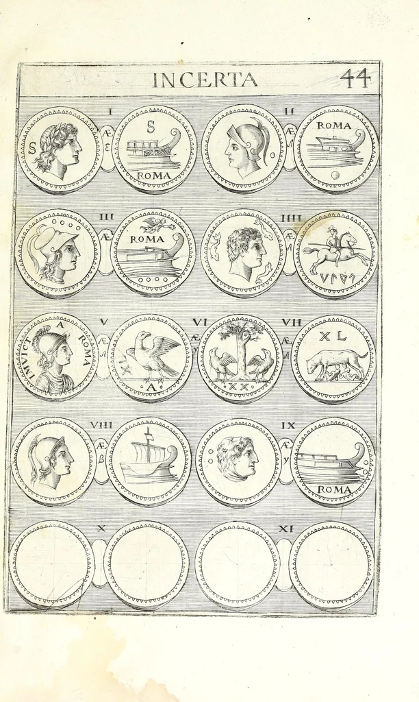 An illustration from Abrahami Gorlaei Antverpiani thesaurus numismatum Romanorum aureorum, argenteorum, aereorum ad familias eius urbis spectantium usque ad obitum Augusti : accessere eiusdem paralipomena seu typi numorum Romanorum quos a Fulvio Ursino partim non editos omnino partim non ita editos idem possidet, 1609, leaf 197