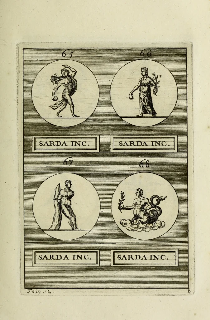 An illustration from Abrahami Gorlaei antverpiani Dactyliothecae, seu, Annulorum sigillarium quorum apud priscos tam Graecos quam Romanos usus, ex ferro, aere, argento & auro promptuarii pars prima[-secunda] : collectis aliunde & ineditis & editis annulorum figuris auctior, 1695, leaf 100