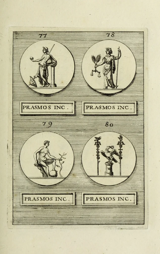 An illustration from Abrahami Gorlaei antverpiani Dactyliothecae, seu, Annulorum sigillarium quorum apud priscos tam Graecos quam Romanos usus, ex ferro, aere, argento & auro promptuarii pars prima[-secunda] : collectis aliunde & ineditis & editis annulorum figuris auctior, 1695, leaf 106