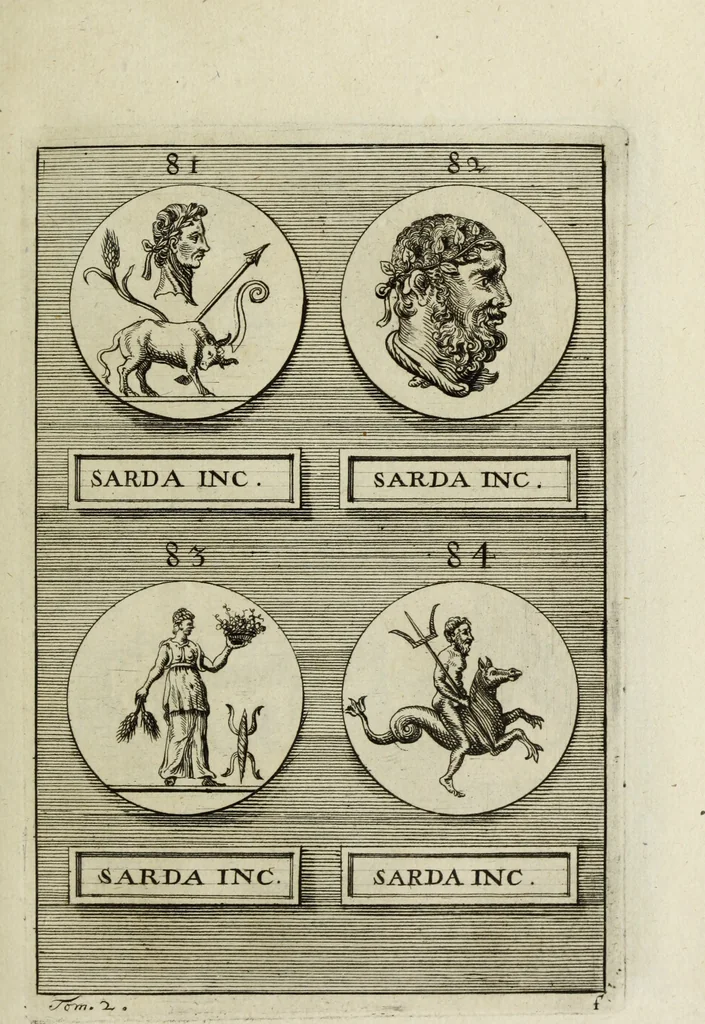 An illustration from Abrahami Gorlaei antverpiani Dactyliothecae, seu, Annulorum sigillarium quorum apud priscos tam Graecos quam Romanos usus, ex ferro, aere, argento & auro promptuarii pars prima[-secunda] : collectis aliunde & ineditis & editis annulorum figuris auctior, 1695, leaf 108