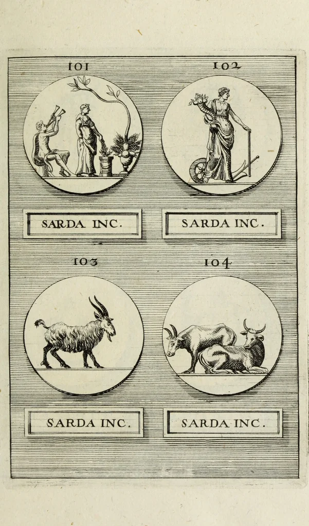 An illustration from Abrahami Gorlaei antverpiani Dactyliothecae, seu, Annulorum sigillarium quorum apud priscos tam Graecos quam Romanos usus, ex ferro, aere, argento & auro promptuarii pars prima[-secunda] : collectis aliunde & ineditis & editis annulorum figuris auctior, 1695, leaf 118
