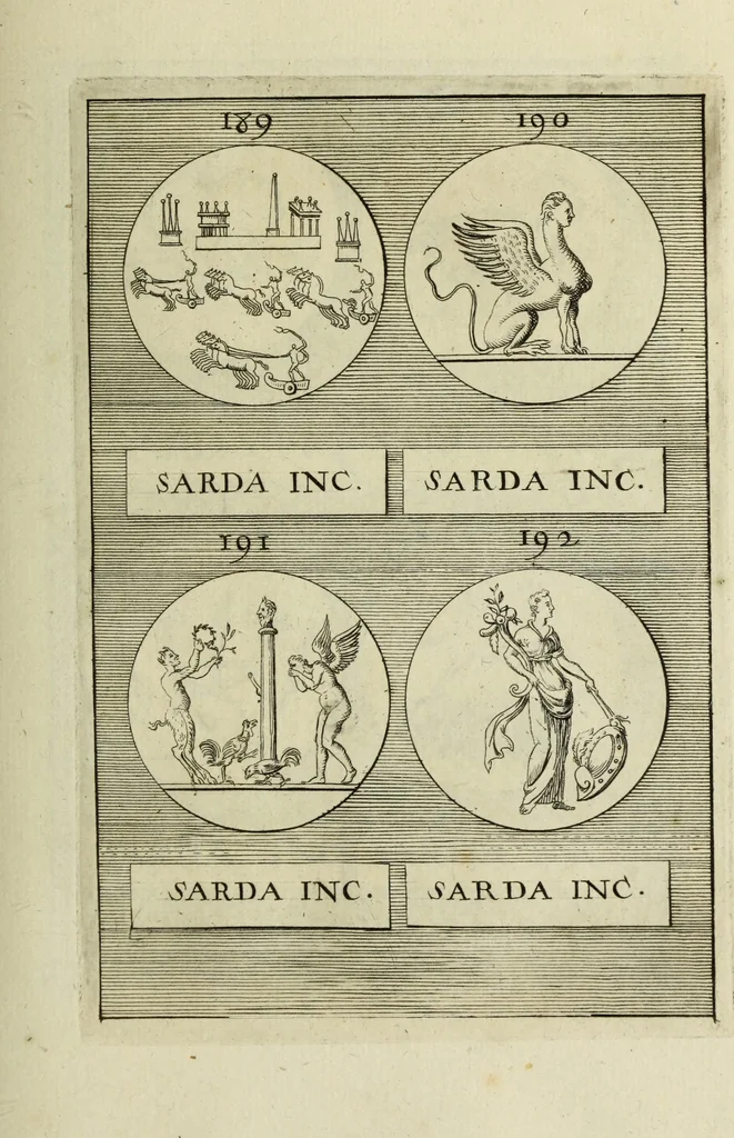 An illustration from Abrahami Gorlaei antverpiani Dactyliothecae, seu, Annulorum sigillarium quorum apud priscos tam Graecos quam Romanos usus, ex ferro, aere, argento & auro promptuarii pars prima[-secunda] : collectis aliunde & ineditis & editis annulorum figuris auctior, 1695, leaf 162