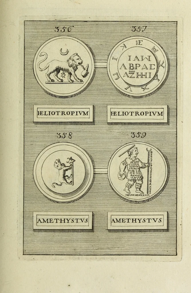 An illustration from Abrahami Gorlaei antverpiani Dactyliothecae, seu, Annulorum sigillarium quorum apud priscos tam Graecos quam Romanos usus, ex ferro, aere, argento & auro promptuarii pars prima[-secunda] : collectis aliunde & ineditis & editis annulorum figuris auctior, 1695, leaf 250