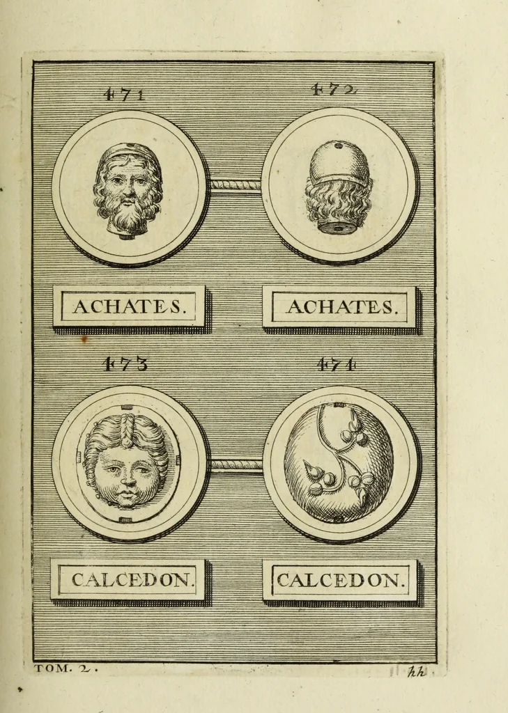 An illustration from Abrahami Gorlaei antverpiani Dactyliothecae, seu, Annulorum sigillarium quorum apud priscos tam Graecos quam Romanos usus, ex ferro, aere, argento & auro promptuarii pars prima[-secunda] : collectis aliunde & ineditis & editis annulorum figuris auctior, 1695, leaf 308